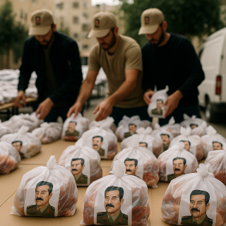 توزیع گوشت قربانی برای صدام در فلسطین؟!